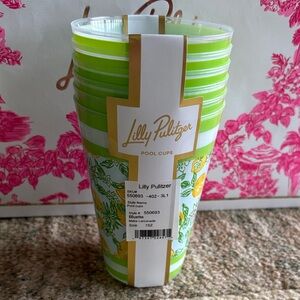 NWT Lilly Pulitzer Vibrant Green Blue Yellow White Party Cups